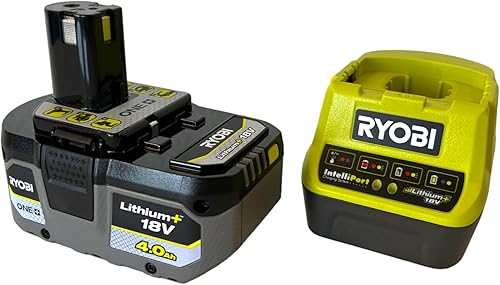 Batterie lithium+ 18V - 4,0 Ah compacte et chargeur rapide 2,0 A - RYOBI - Li-ion - Vert / Anthracite - Honorern