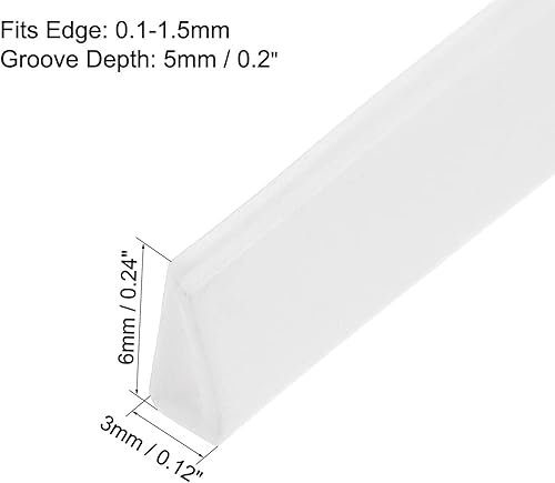 TA-VIGOR Guarnizione a U bianca, guarnizione in gomma per bordi a U, guarnizione in gomma, a forma di U, per protezione dei bordi, adatta per bordi da 0,1 a 1,5 mm di lunghezza - Honorern