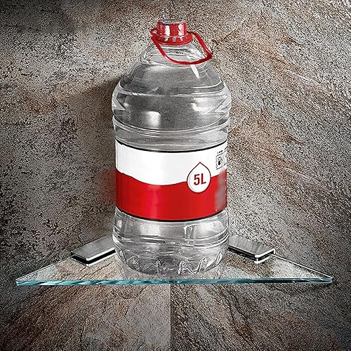 Melairy Mensola in Vetro Montaggio a parete Doccia Mensola Bagno Angolare in Acciaio Inossidabile triangolare temperato 6 mm per Bagno Cucina - Honorern