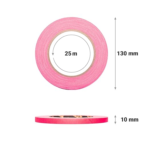 GT PRO Spike Tape rosa neon | Nastro in tessuto 10 mm x 25 m | Tape Art | Marcatura | Fai da te - Honorern