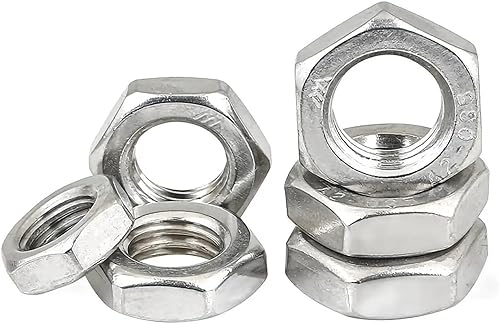 M6 M8 M10 M12 M14 M16 M18 M20 304 In Acciaio Inox Filettatura Sinistra Dado Sottile Controdado(M6(28PCS)) - Honorern