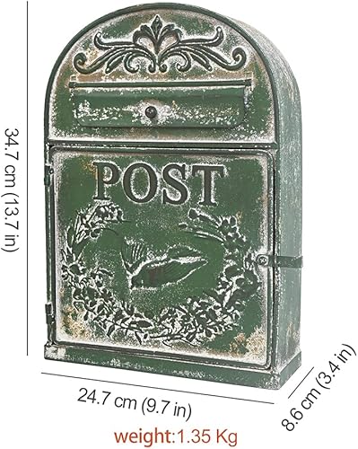 All Chic Casella postale Cassetta postale Montaggio a parete Scatole postali per esterni Vintage Caselle postali/Montaggio a parete Esterno Stile Antico Giardino Decorazione Esterna Artigianato - Honorern
