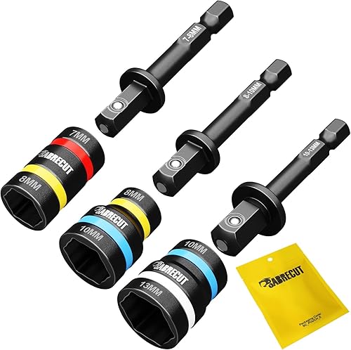 SabreCut SCDINK1 - 3 bussole magnetiche reversibili 2 in 1, facili da pulire, con testa esagonale, per trapani e avvitatori a percussione - Honorern