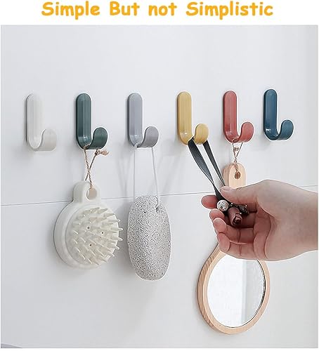 BieFuSin Ganci Adesivi, 24 Pezzi Ganci da Parete Adesivi Gancio Autoadesivo, Ganci Bagno Ganci Portasciugamani Plastica Ganci per Cucina Bagno Soggiorno，6 Colori - Honorern