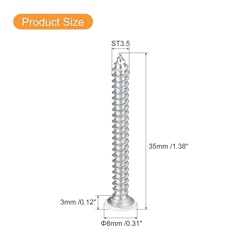 ST3.5x35mm Bianco Viti Autofilettanti Viti, 50pz Piatta Testa Croce Viti per Legno Viti per Falegnameria - Honorern