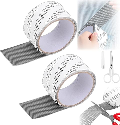 Nastro Adesivo Ripara Zanzariere, 5 cm x 2 m Nastro Zanzariera Ripara, Nastro in Fibra di Vetro per Riparazione Schermo Finestra, Utilizzato per riparare zanzariere e schermi delle finestre - Honorern