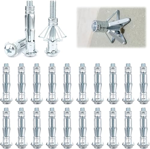 20 Pezzi Tasselli di Espansione, M8 × 52 mm Cartongesso Corpo cavo in Metallo, Tasselli per Cartongesso, Zincati Tasselli Metallici a Espansione, Fissaggio in Cartongesso, per Lastre e Pannelli - Honorern