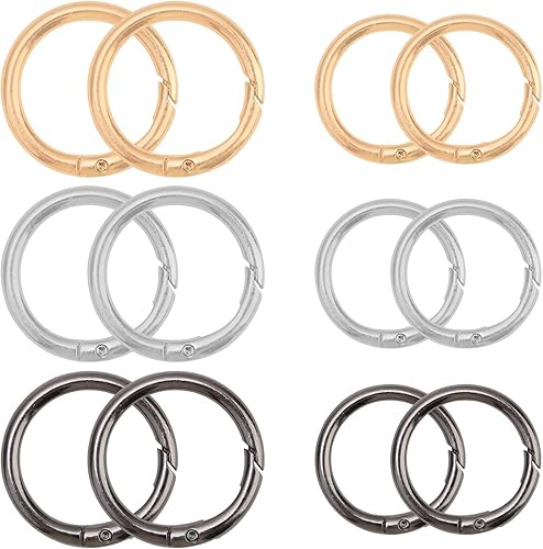 28/33mm Moschettoni per Borse, 12 pezzi Anelli per Moschettone in Lega di Zinco con O-ring Da, 3 Colori Chiusura per Gioielli, Accessori per Borse Artigianali con Anelli per Borse Fai-da-te - Honorern