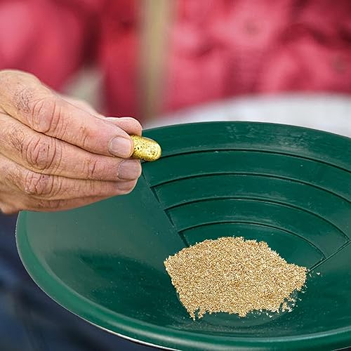 Gold Washing Pan – 26 cmGold Panning Pan | Manuale Gold Panning Tool | Struttura a scanalature poco profonde Gold Pan, vassoio oro bacino per migliorare la visibilità 'oro - Honorern