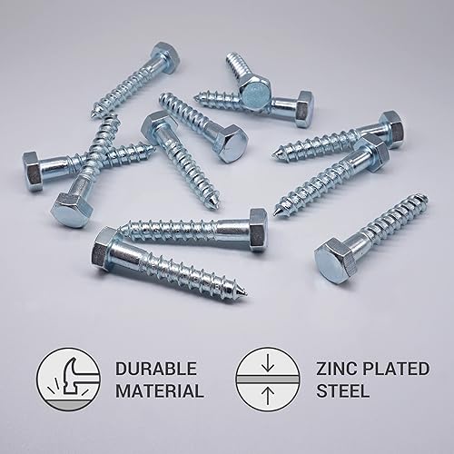 Confezione da 10 viti esagonali DIN 571 in acciaio zincato M10 x 60 mm, vite esagonale, bulloni a testa esagonale, testa esagonale, viti a testa esagonale (10, M10 x 60 mm) - Honorern