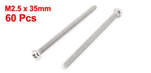 M2,5 x 35 mm 304 Viti a testa tonda Phillips in acciaio inox Bullone 60 pezzi - Honorern