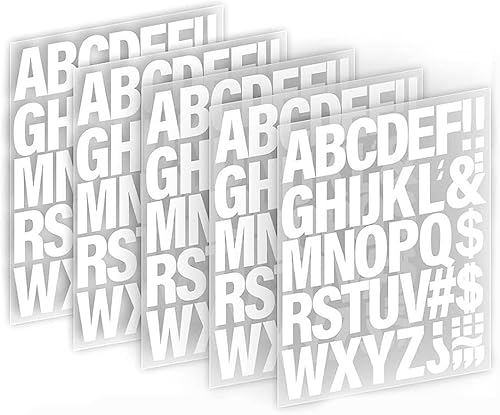 AOEVUIR 5 Fogli Lettere Numeri Autoadesivi in Vinile Adesivo di Numeri di Cassetta Postale per Segni Finestre - Honorern