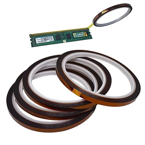 Senvenelec 4 volumi Stampante 3D Nastro ad alta temperatura, Nastro per poliammide Nastro Kapton per mascheratura, saldatura, rivestimento in polvere (33M x 5MM) × 4 - Honorern