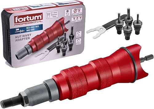 Accessorio per dado rivetto per avvitatrice a batteria e trapano I Rivettatrice per dadi in alluminio, acciaio e acciaio inox I Per rivetti ciechi con inserti M3-M8 I Adattatore - Honorern