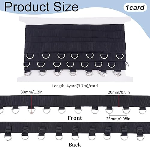 Nastro con occhielli bianchi da 3,6 m con anelli a D, 30 mm, nastro con occhielli, nastro in twill per cucito, indumenti, corsetto, camicia, vestiti, gonne, decorazione - Honorern