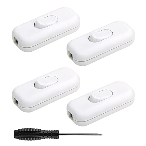 Interruttori, 4pz Interruttore Lampada Nero Interruttore Bipolare Lampada Adatto per Interruttore Della Luce a Casa e in Camera da Letto (6 A, 250 V) - Honorern