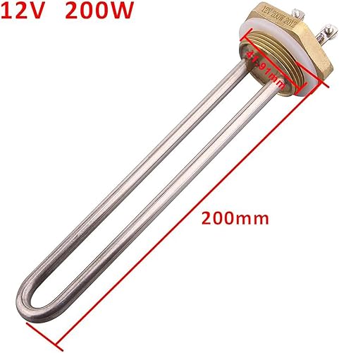 Elemento scaldacqua 12 V 200 Watt 1.25' pollici 41.91 mm DN32 flangia in rame elemento riscaldante di ricambio - Honorern