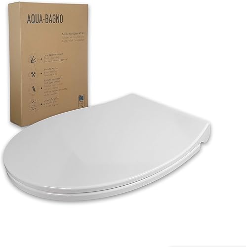 Sedile WC AQUA BAGNO ZERO bianco D-FORM universale - plastica termoindurente di alta qualità con meccanismo di chiusura softclose - rimovibile - facile pulizia/facile da pulire/facile - Honorern