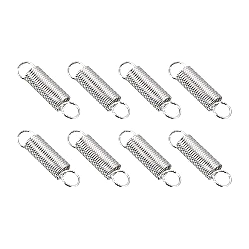 46mm Libero Lunghezza Doppio Gancio Tensione Molla x 8 Pezzi Metallo Estensione Elicoidale Molla Spirale per Industriale Macchine, [Argento Tono] - Honorern