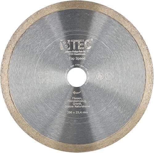 Disco da taglio diamantato Top Speed 200 x 25,4 mm per tagliapiastrelle - Honorern
