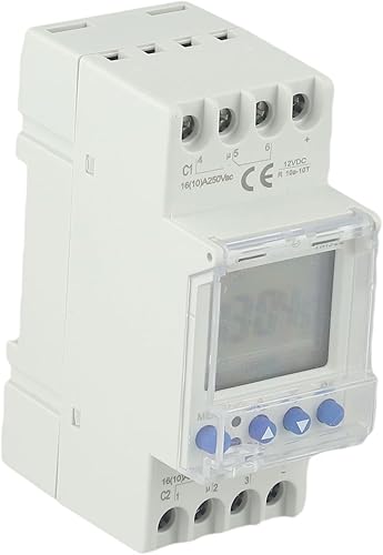 M922 Timer digitale programmabile, 2 canali 24 ore orologio con doppio relè DIN montato grande display LCD per miglioramento domestico 85-265VAC (TM922-K 85-265V) - Honorern