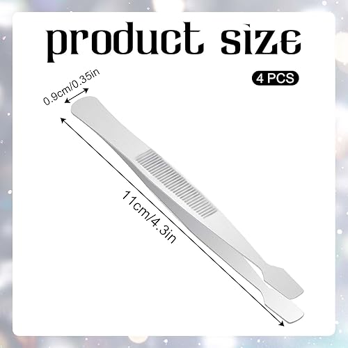 4 pezzi francobolli pinzette timbri, pinzette in acciaio inox, pinzette portatili, pinzette universali, francobolli strumenti da collezione - Honorern