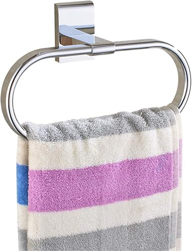 Flybath Ovale Anelli Portasciugamani Ottone Massiccio Finitura Cromato Lucida Bagno Porta Asciugamani Montaggio a Parete - Honorern