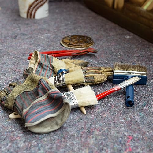 Relaxdays 2X Telo Copritutto da Imbianchino, 1x50 m=50m², Antiscivolo, Idrorepellente, 180g/m², Pittura e Trasloco, Grigio - Honorern