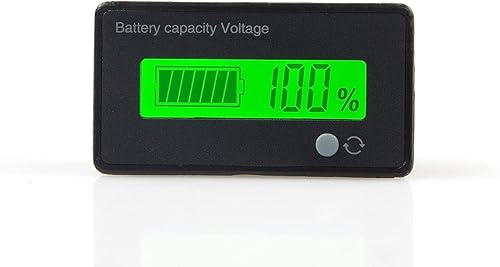 Tester capacità della batteria e misuratore di tensione con display LCD retroilluminato, impermeabile 12V 24V 36V 48V Indicatore di batteria al piombo Indicatore voltmetro Rilevatore di monitor - Honorern