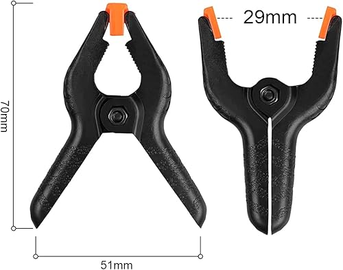 8 Pezzi Morsetti a Molla da 7cm, Nylon Morsetti a Molla Pesanti, Morsetti in Mussola di Plastica Resistente, Per Mussola di Fondo, Tela, Carta, Schermo Cromato, Clip Resistente (Nero) - Honorern