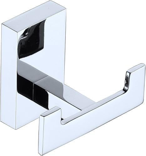 BA9203 - Gancio Portasciugamani, in ottone, Cappotto Gancio doppio gancio per bagno cucina, Montaggio a parete, Cromo Lucido - Honorern