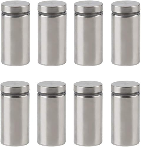 INCREWAY 8 pz Viti di supporto in vetro, 25 x 50mm In acciaio inox Montaggio a parete Pubblicità Nails vetro Connettore parete Supporto - Honorern