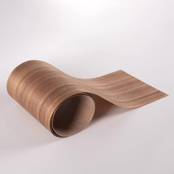 1 rotolo di teak naturale (grana dritta) impiallacciatura sottile fatta a mano fai-da-te pannello decorativo in legno massello rinnovamento dell'altoparlante della pelle - Honorern