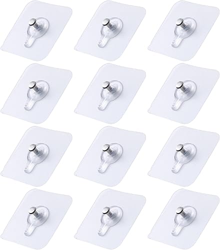12 Pezzi Ganci Autoadesivi per Quadri, Chiodi Adesivi per Quadri Muro, Trasparenti Appendi Quadri Senza Chiodi, Ganci per Quadri Muro, Appendi Quadri Senza Chiodi, Per Appendere Quadri, Orologi - Honorern