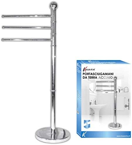 Piantana da Terra Portasciugamani 3 Bracci Colore Cromato - Honorern