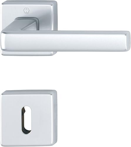 HOPPE Maniglia DUBLIN su rosetta rettangolare PZ, alluminio anodizzato argento - Honorern