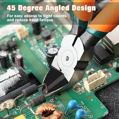 Pinze diagonali per plastica tagliata a filo, 45 tronchesi angolate per artigianato, tagliafili laterali, tronchesi a filo, pinze per taglio a filo per la creazione di gioielli, elettronica, - Honorern