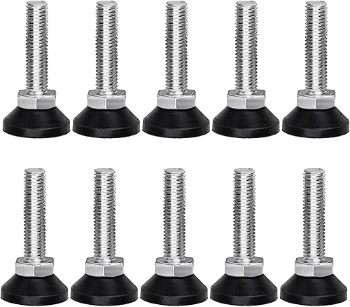 Set di 10 Viti di Regolazione, Gambe per Mobili in Ferro Piedini Regolabili Uni-Fine Piedini di Livellamento Piedino a Vite M10x 50mm per Tavolo Sedia Armadio Appendini Letto Tavolo - Honorern