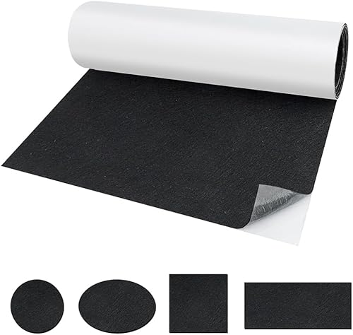 Feltro Adesivo Rotolo, 40 * 200cm Feltrini Adesivi per Mobili, Resistenti All'usura Moquette Adesiva per Dedie, Divani, Cassetti, Letti, Cornici per Foto, Auto, Portagioie（Nero） - Honorern