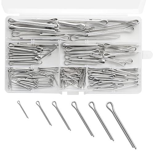 230 Pezzi Copiglie in Acciaio Inossidabile, M1 M2 M2.5 M3 M4 M5, in acciaio inox, set con scatola di assortimento, set di 6 diverse misure, splint per auto, attrezzi da giardino - Honorern