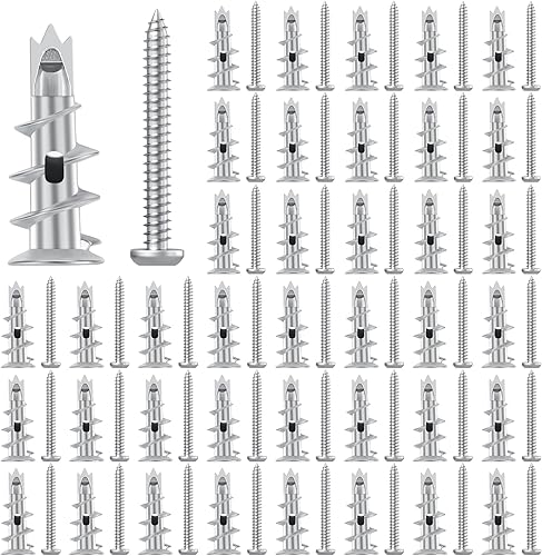40 Pezzi Tasselli per Cartongesso Cappotto con Viti, Autoblocco, per Cartongesso per Mattoni,Fissaggio In Calcestruzzo - Honorern