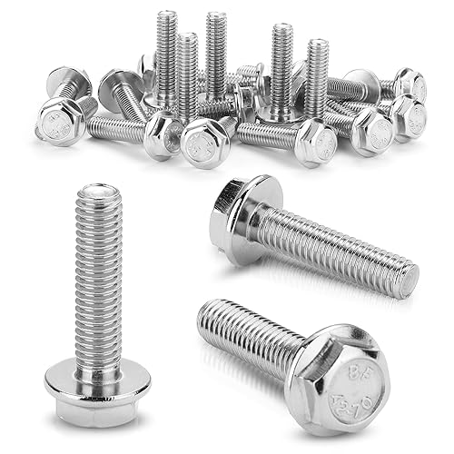 20 viti esagonali flangiate M6 x 25 mm, in acciaio inox, completamente filettate - Honorern