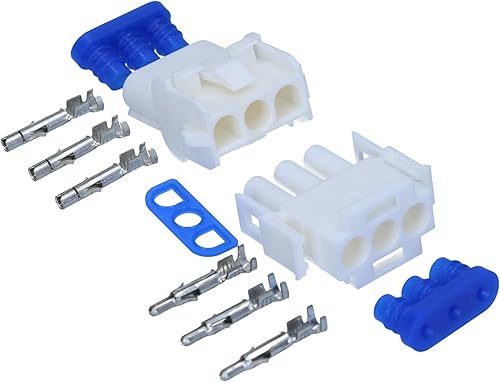 KALI-1103 - Set universale MATE-N-LOK a 3 poli con contatti e guarnizioni IP 57, spina elettrica bianca in poliammide 6.6, connettori sigillati per illuminazione, circuiti stampati - Honorern