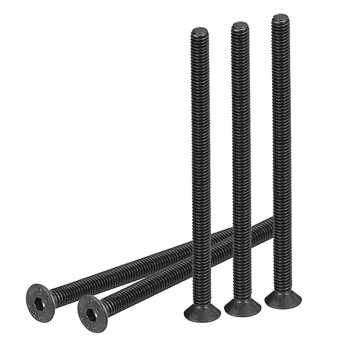 Viti a Testa Cilindrica Esagonale M3-0.5x16mm, 50Pz,Viti a Testa Piatta in Acciaio al Carbonio con Finitura Nera Ossidata, Filettatura Completa, Bulloni Svasati - Honorern