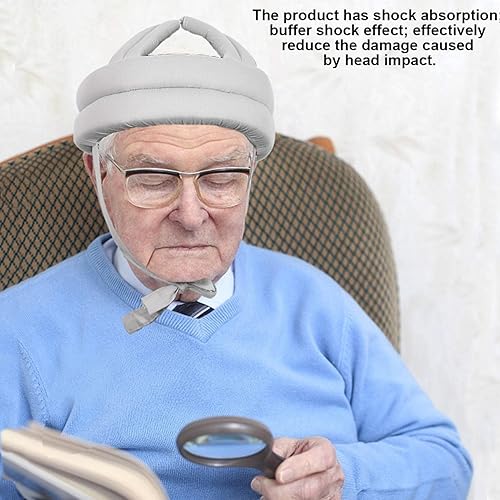 Cappello protettivo anziano, testa anti-caduta protegge il casco anziano per cadute, anti collisione caduta prevenire il casco, tappo della testa traspirante per prevenzione shock autunno,(grigio) - Honorern
