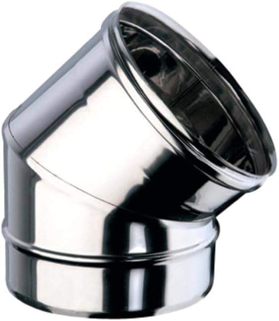 Curva 45° Acciaio Inox Ø 80mm M/F AISI 304 Spessore 0,5mm per Canna Fumaria - Honorern