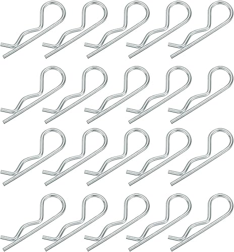 3mm x 66mm Spille a Forcina a Molla, Spille Traino Spina Fissaggio Clip a Forma R per Capelli in Acciaio Carbonio Tono Argento 20pz - Honorern