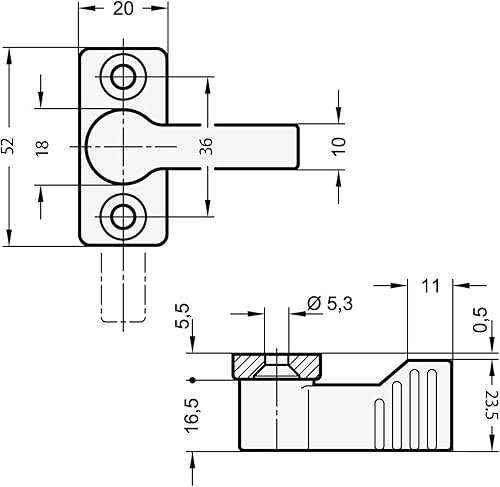 Chiavistello girevole con 4 posizioni di bloccaggio, nero, serratura per porta e armadio - Honorern