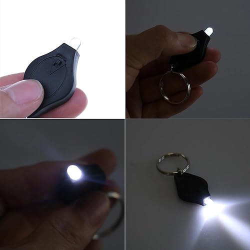 KEWAYO 4 Mini Torce Portachiavi a Forma di Torcia - Luci LED Compatte e Pratiche per Campeggio, Escursioni e Emergenze - Honorern