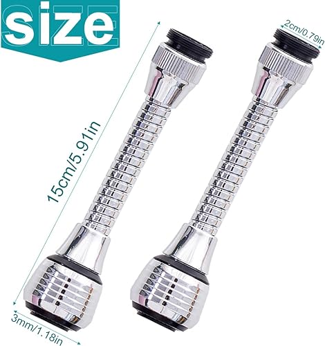 2 Pezzi Doccino per Lavandino Cucina con Cannuccia Flessibile in Ottone Made in Prolunga Rubinetto Aeratore Rubinetto Cromato Bianco Doccetta per Lavandino Cucina Rompigetto Rubinetto Cucina - Honorern